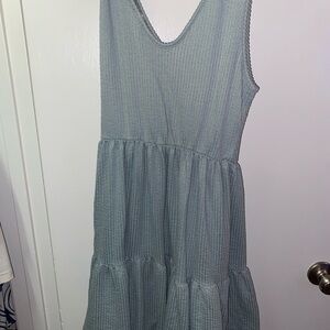 Caution To The Wind Textured Gray Midi Dress